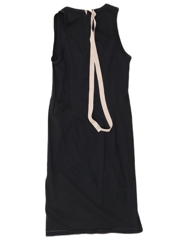 Dolce & Gabbana Robe t-shirt sans manches pour femme UK 8 Petit coton bleu marine