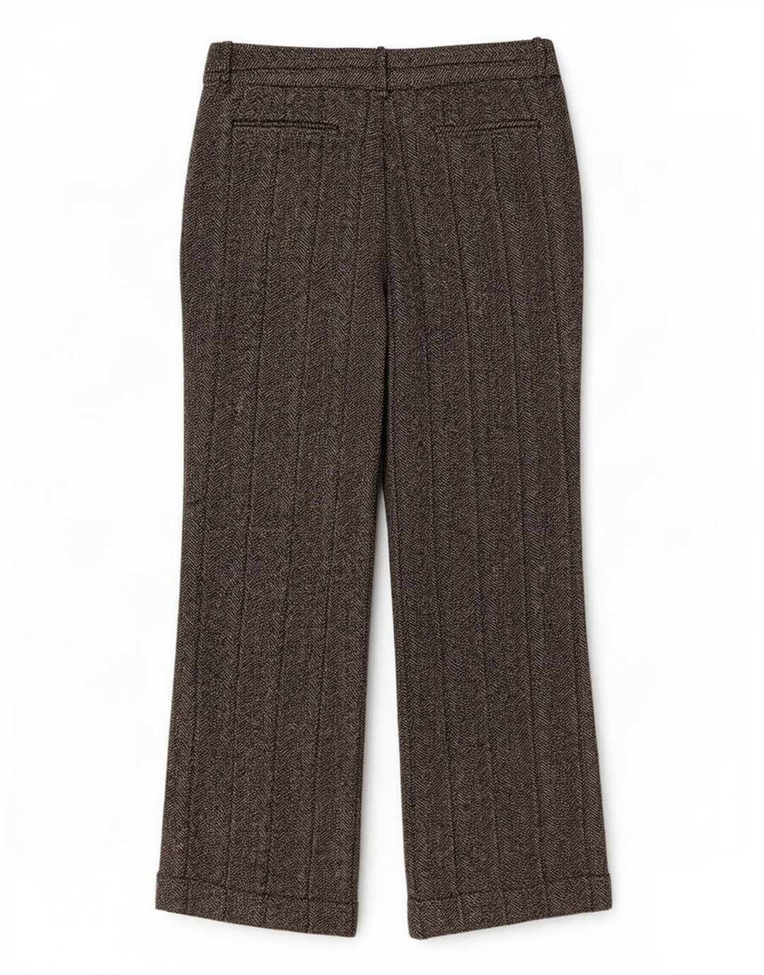 Zara Pantalon décontracté bootcut pour femme EU 40 Medium W30 L30 Gris à chevrons