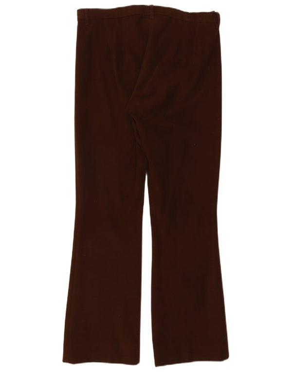 Max Mara Pantalon de costume bootcut pour femme UK 14 Large W32 L29 Coton marron