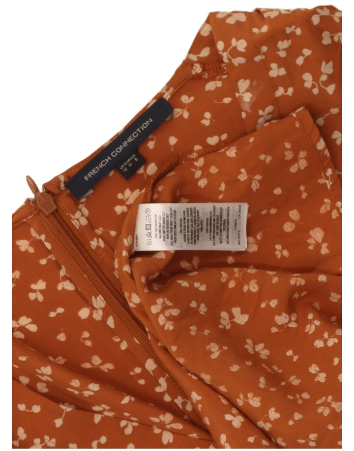 French Connection Robe d'été pour femme UK 42 Viscose florale orange moyen