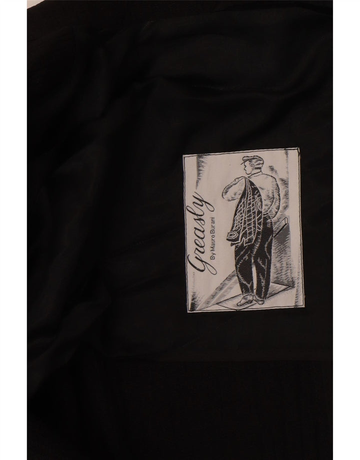 vintage Homme 1 Bouton Blazer Veste UK 40 Grand Noir