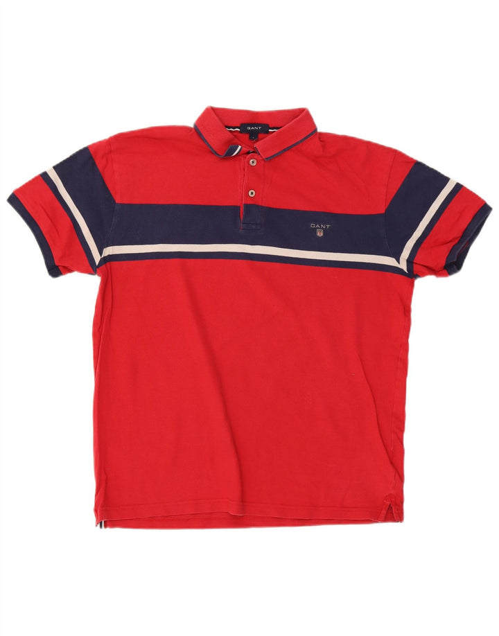 Gant Polo Homme Large Rouge Colourblock Cotton