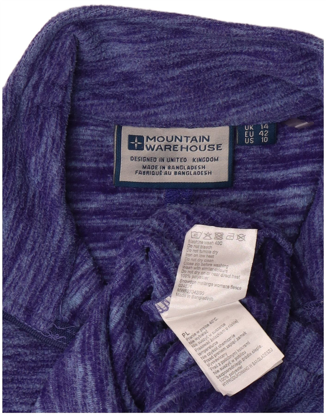 Mountain Warehouse Pull polaire pour femme UK 14 Large Violet Polyester