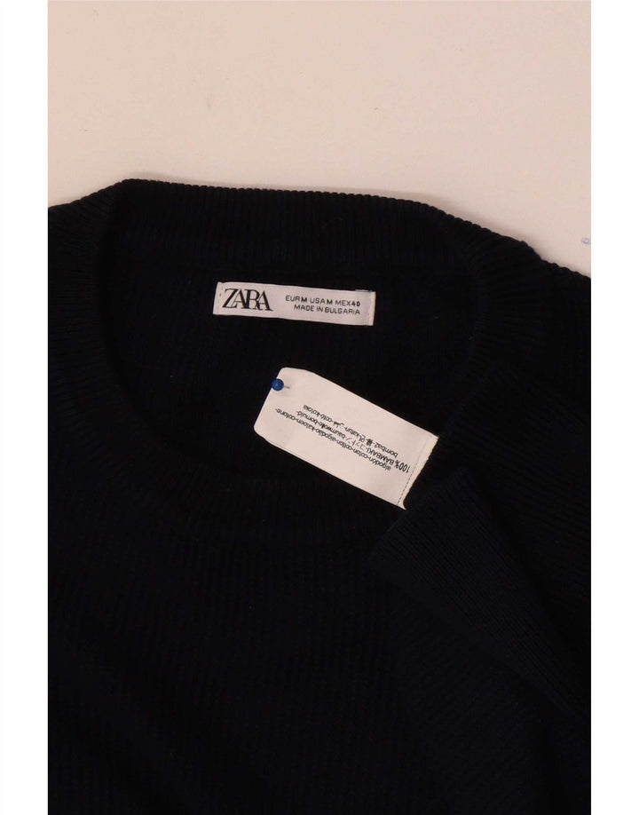 Zara Pull Col Ras Du Cou Homme Bleu Marine Moyen