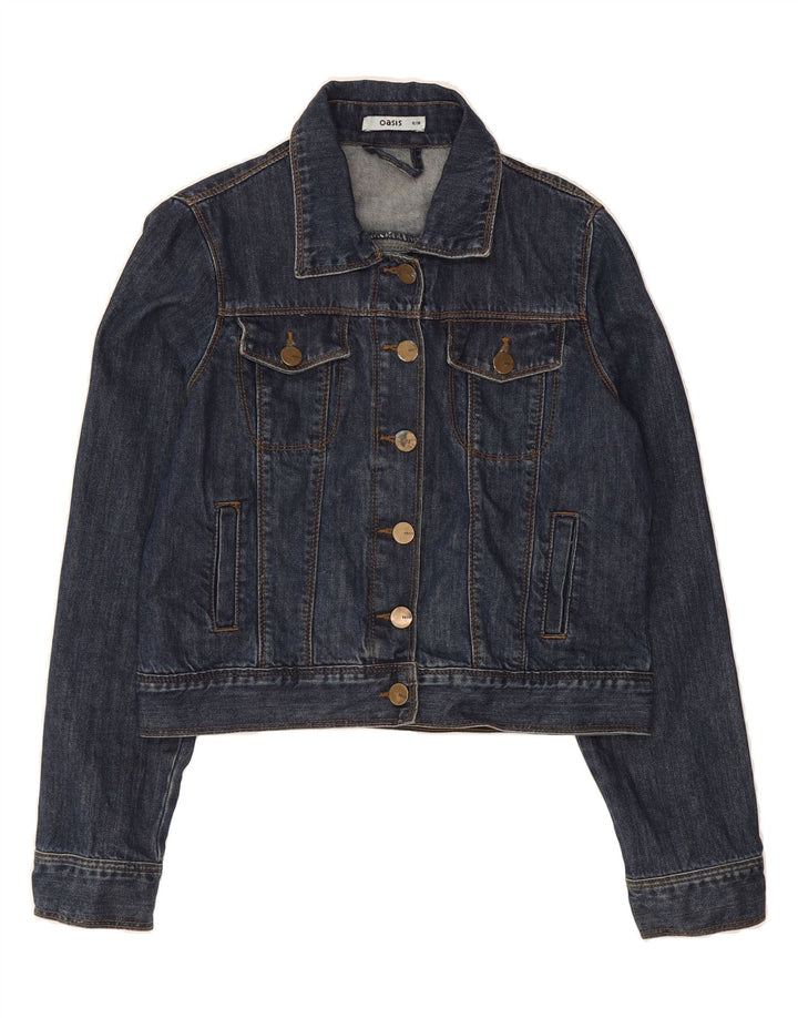 OASIS Womens Crop Denim Jacket UK 12 Medium Blue Vintage Oasis and Second-Hand Oasis from Messina Hembry 