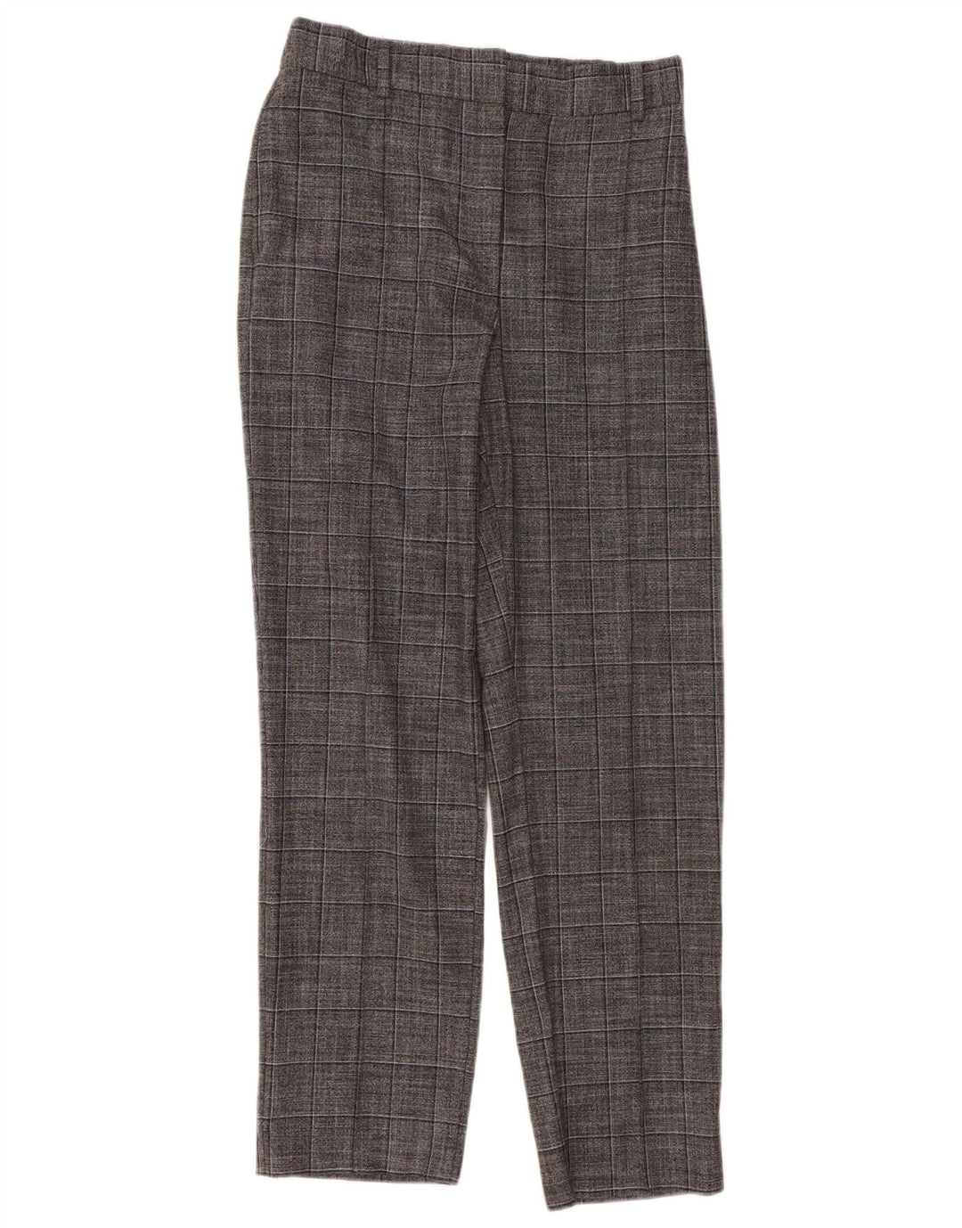 Marks & Spencer Pantalon Chino Femme UK 12 Moyen W30 L30 Gris à Carreaux