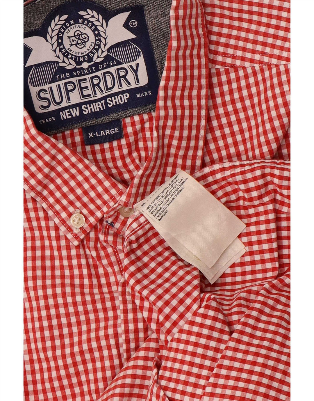 Superdry Chemise Homme XL Rouge Vichy Coton