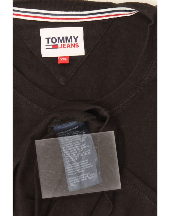 TOMMY HILFIGER Haut Homme Manches Longues 2XL Noir Coton