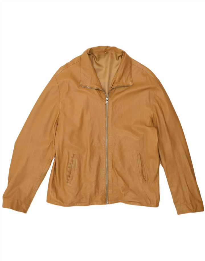 veste en cuir homme vintage UK 46 3XL Cuir Beige