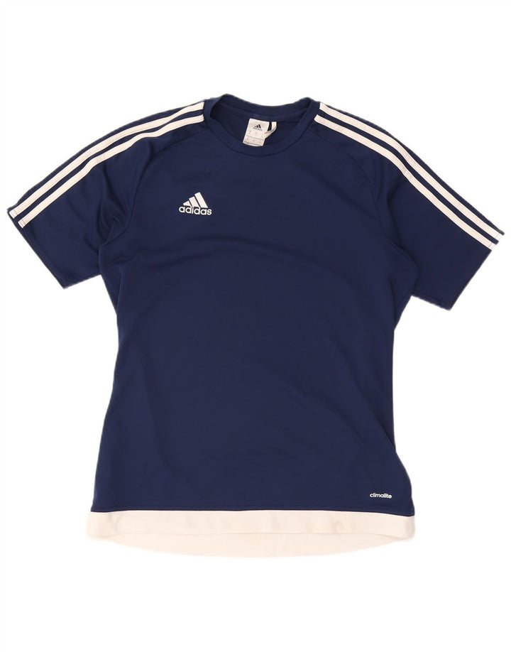 ADIDAS T-Shirt Climalite Homme Bleu Marine Moyen Polyester Colorblock