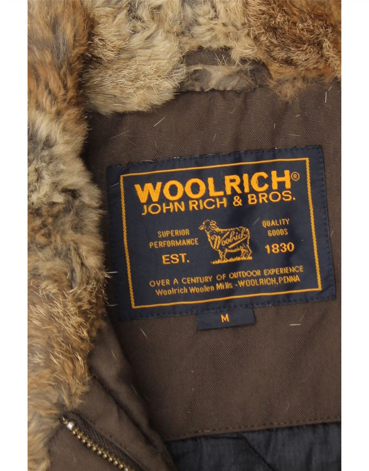 Woolrich Gilet rembourré militaire pour femme UK 12 Marron moyen