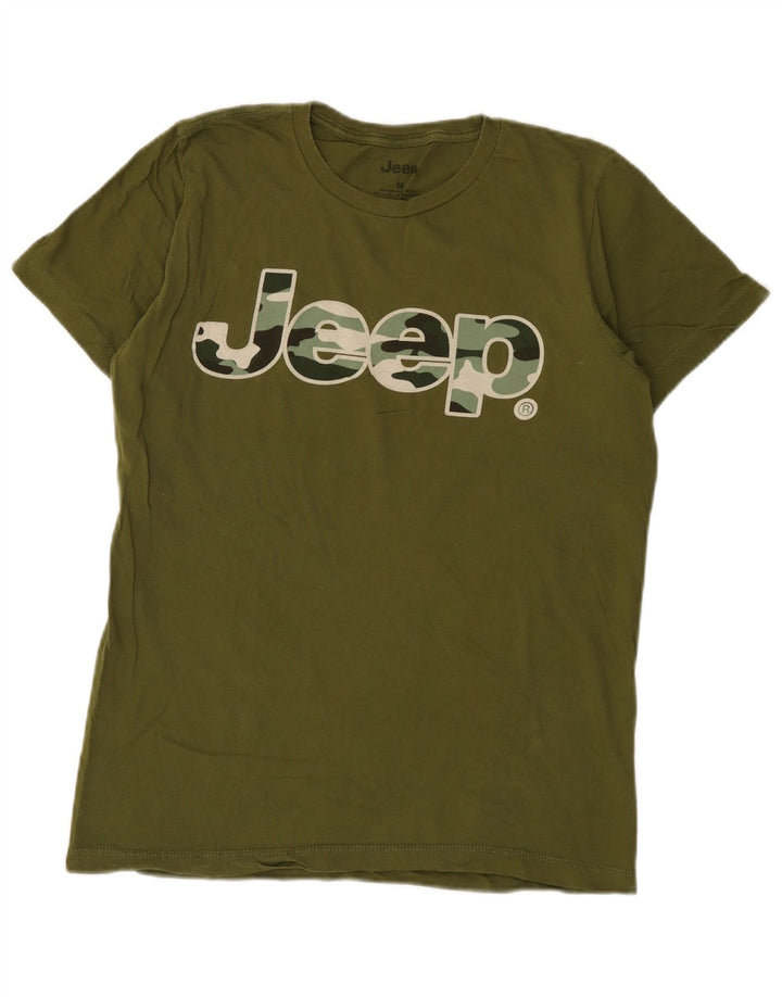 Jeep T-Shirt Regular Graphic Homme Vert Moyen Coton