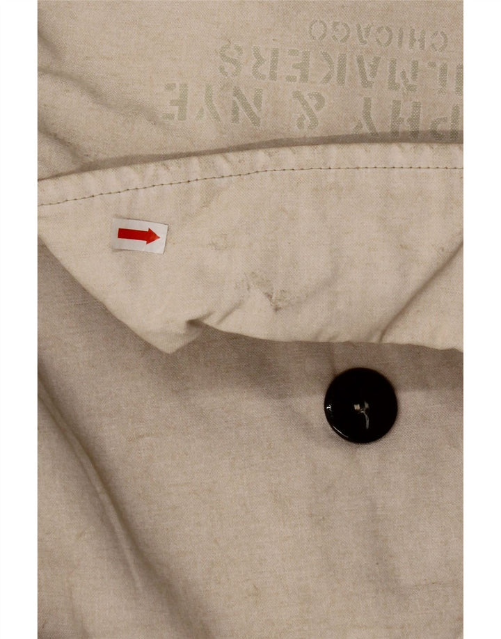 MURPHY & NYE Manteau croisé pour femme UK 14 Coton beige moyen