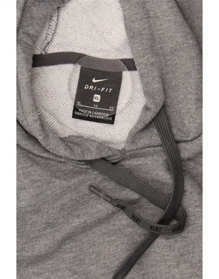 NIKE Mens Dri Fit Hoodie Jumper XL Grey Polyester Vintage Nike and Second-Hand Nike from Messina Hembry 