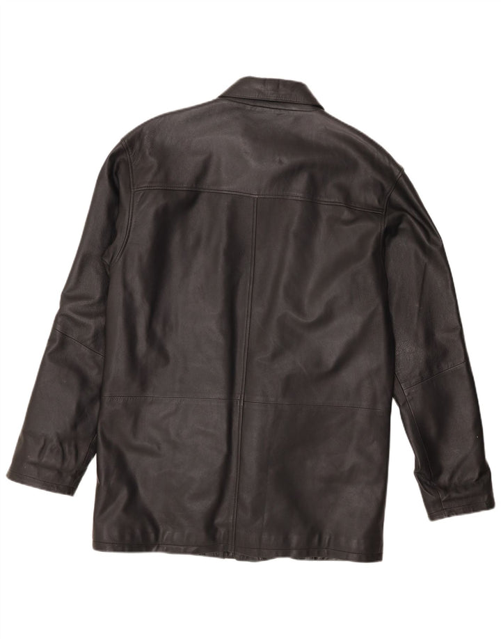 Veste en cuir homme vintage UK 44 2XL Cuir noir