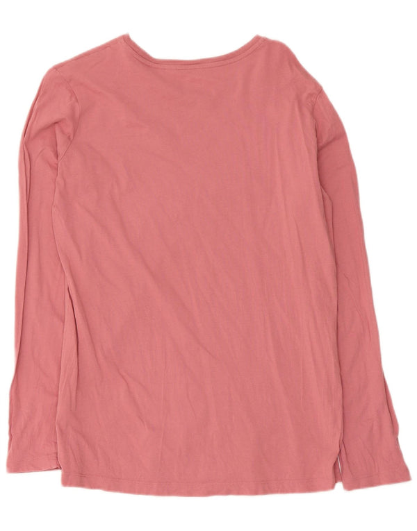 Napapijri Haut graphique à manches longues pour femme UK 14 Large Rose Coton