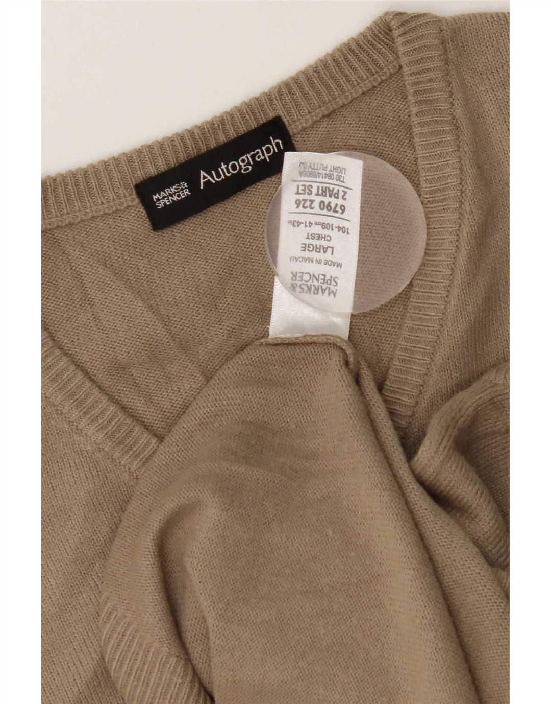 Marks & Spencer Débardeur pour homme Large Beige Acrylique