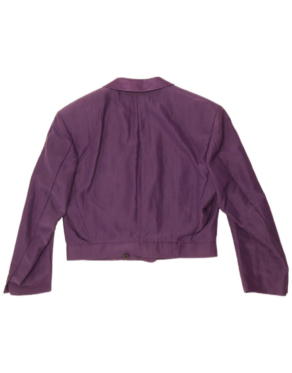 vintage Femme Double Breasted Blazer Veste UK 14 Grand Violet
