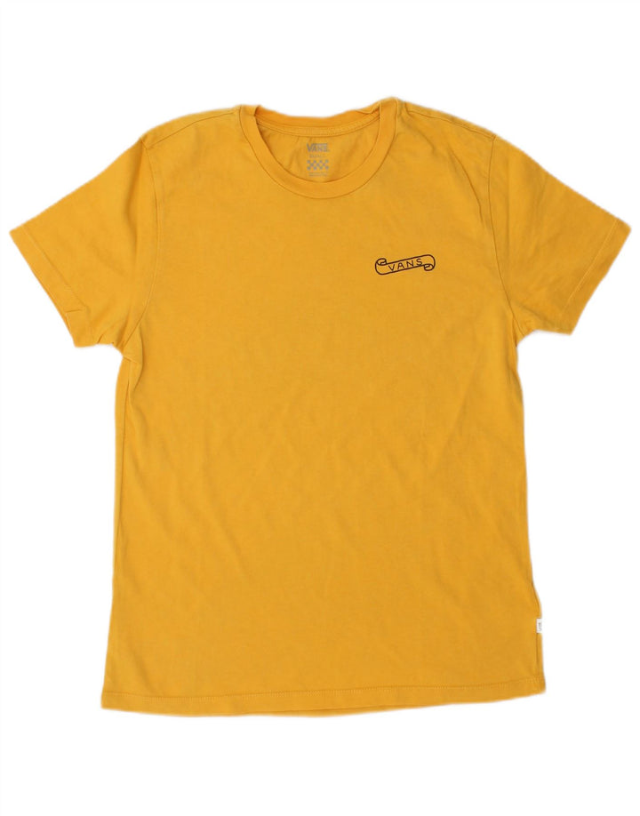 VANS T-shirt graphique pour femme UK 10 Small Jaune Coton