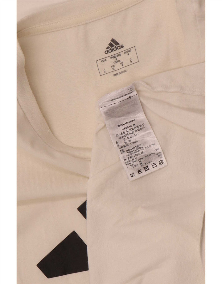 Adidas T-shirt graphique pour homme en coton blanc moyen