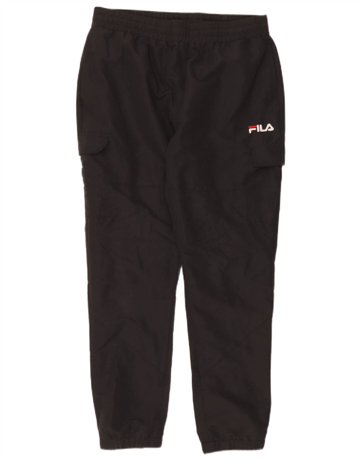 Fila Pantalon de survêtement cargo pour homme Noir Large Polyester