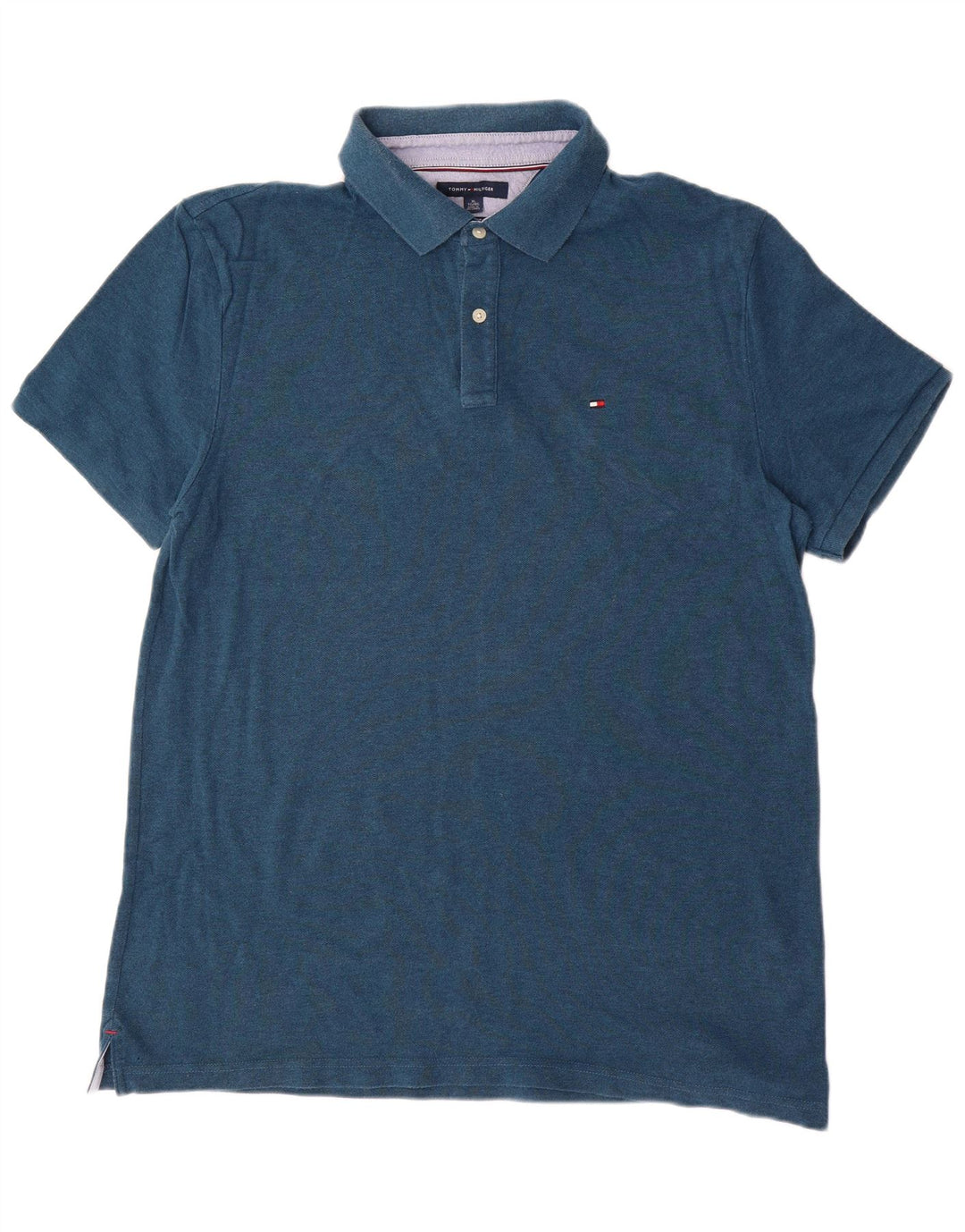 TOMMY HILFIGER Polo Custom Fit Homme XL Bleu Coton