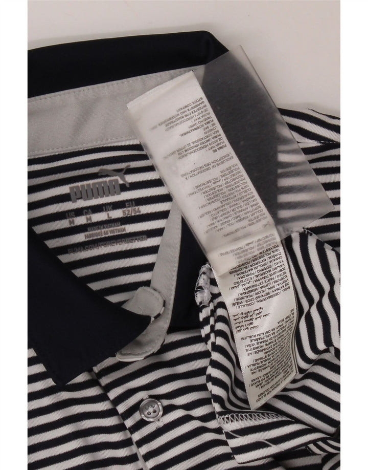 Puma Polo Homme Large Bleu Marine à Fines Rayures Polyester