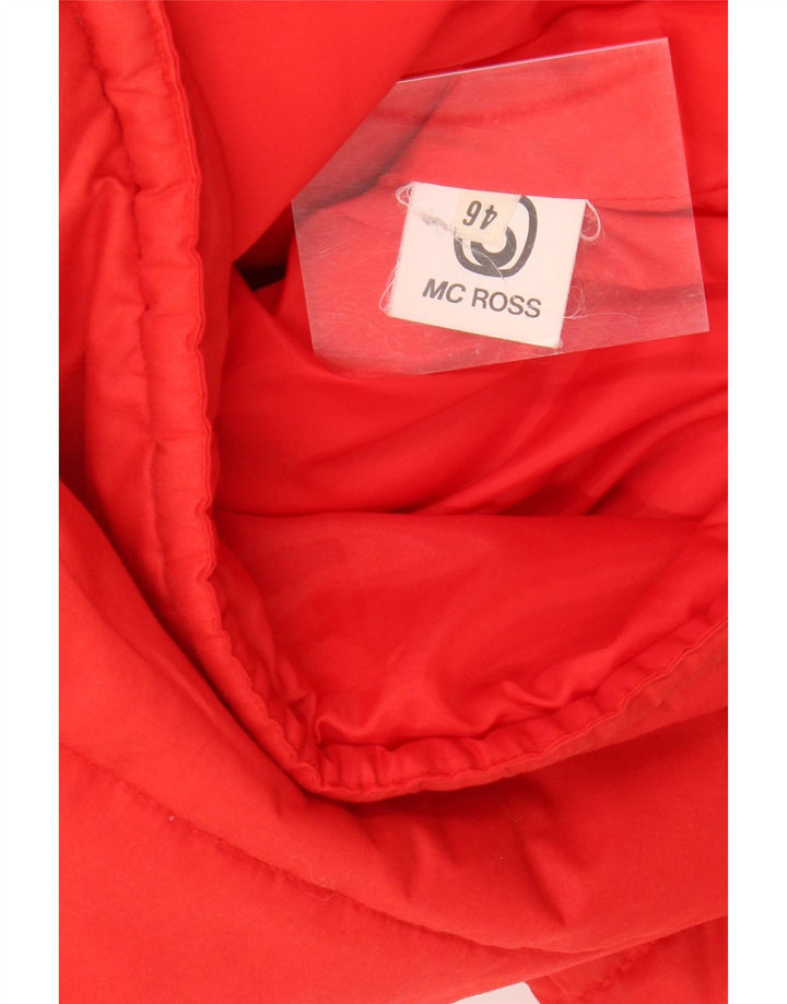 MC ROSS Womens Padded Jacket IT 46 Large Red Polyester Vintage MC Ross and Second-Hand MC Ross from Messina Hembry 