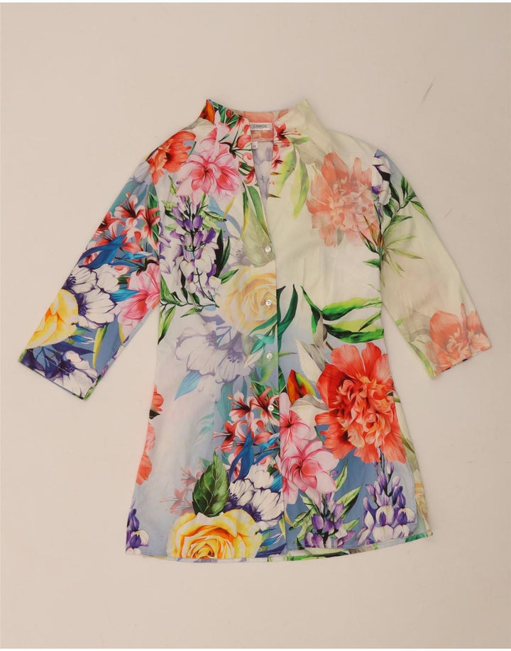 Naracamicie Chemisier chemise longue pour femme UK 46 Petit motif floral multicolore