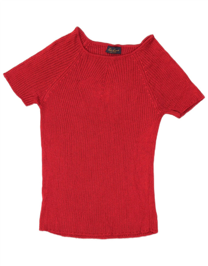 LUISA SPAGNOLI Pull col bateau pour femme UK 14 Large Rouge