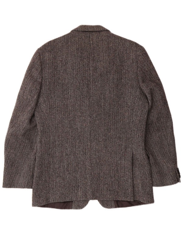 ST MICHAEL Veste Blazer Homme UK 40 Grand Gris Chevrons Classique