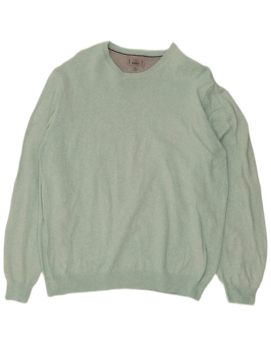 Marks & Spencer Pull à col rond coupe classique pour homme XL Bleu