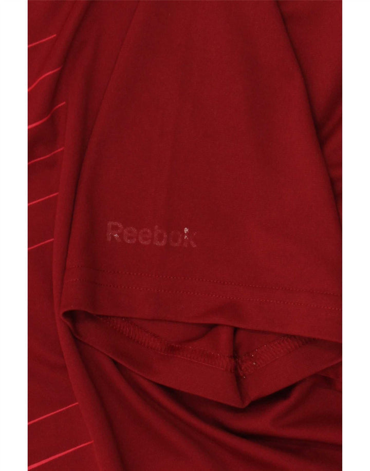 Reebok T-Shirt Graphique Homme Petit Bordeaux Polyester