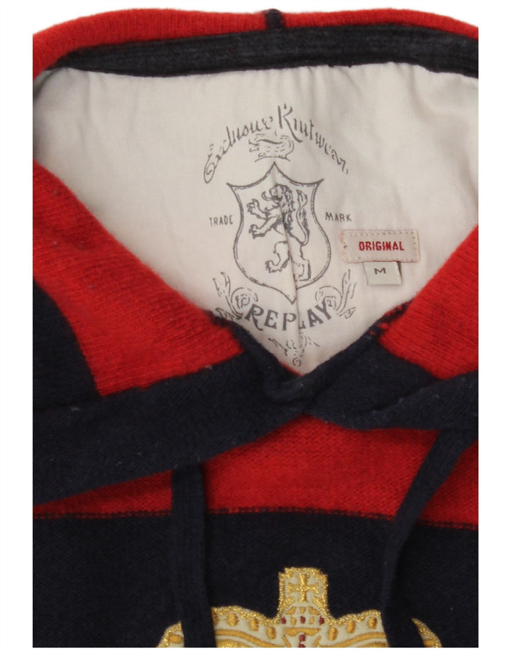 Replay Pull à capuche graphique homme rayé rouge moyen
