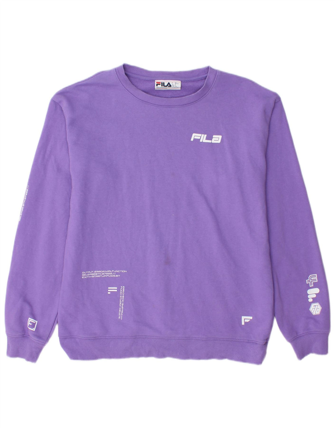 FILA Mens Sweatshirt Jumper Small Purple Cotton