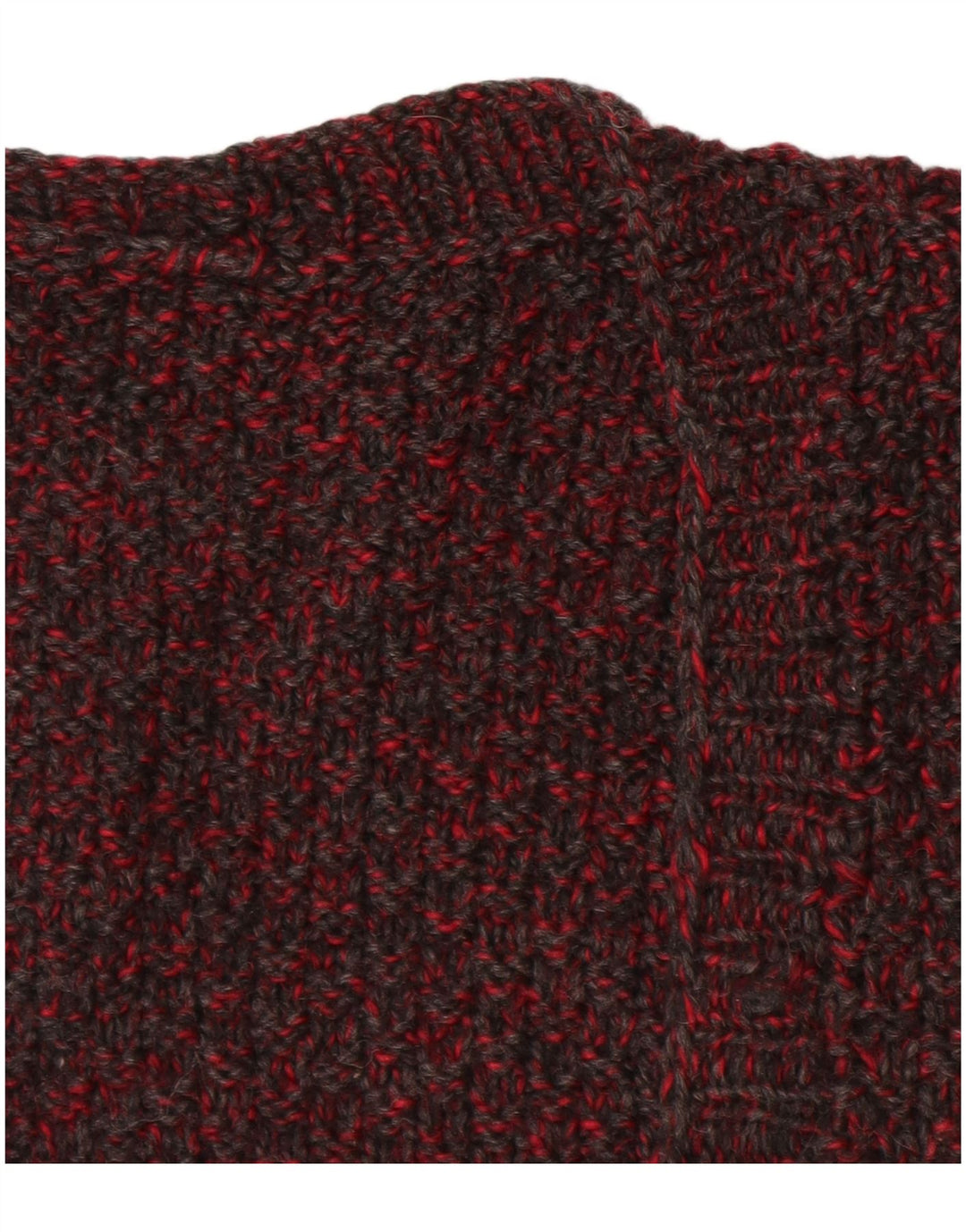 VINTAGE Femme Cardigan sans manches Pull UK 14 Grand Bordeaux Moucheté