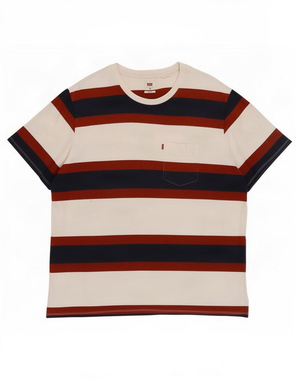 Levi's T-Shirt Relaxed Homme Blanc XL Coton Rayé