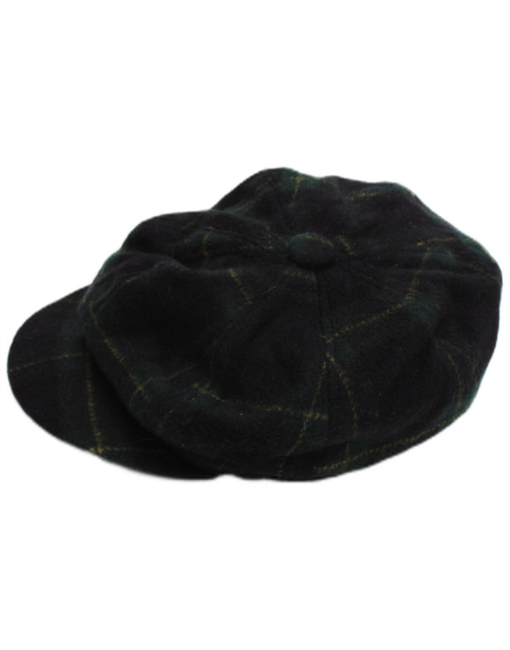 Casquette Plate Vintage Homme Petit Carreau Bleu Marine