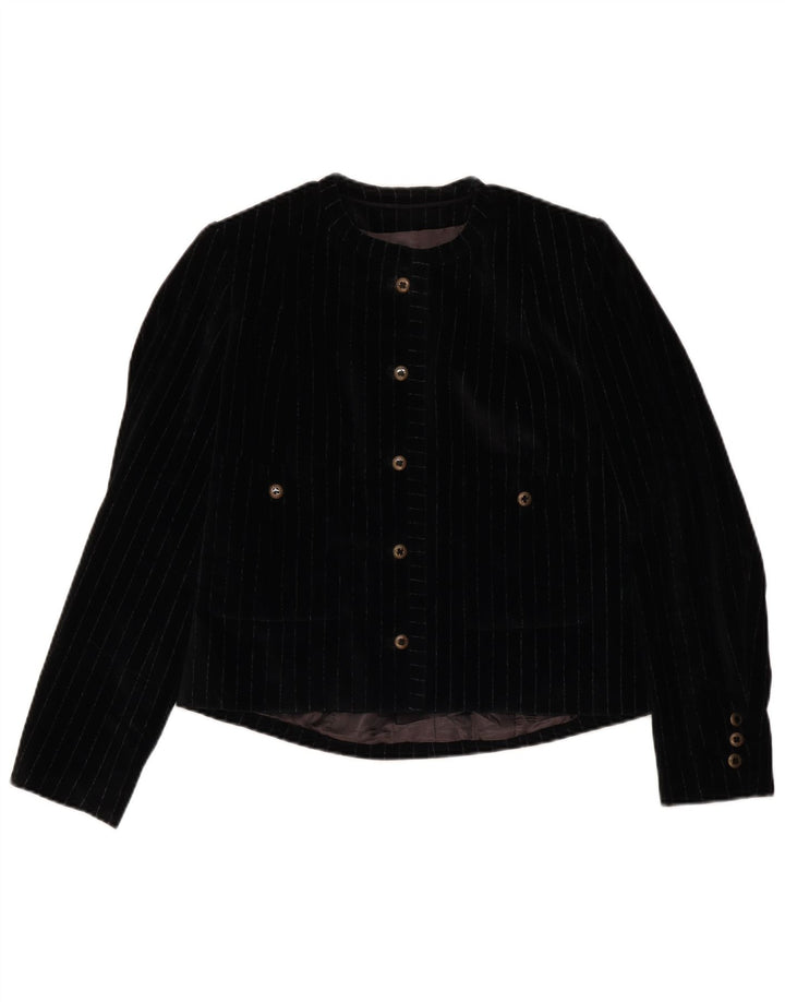 VINTAGE Ensemble jupe 2 pièces 5 boutons pour femme UK 12 Medium W28 Noir