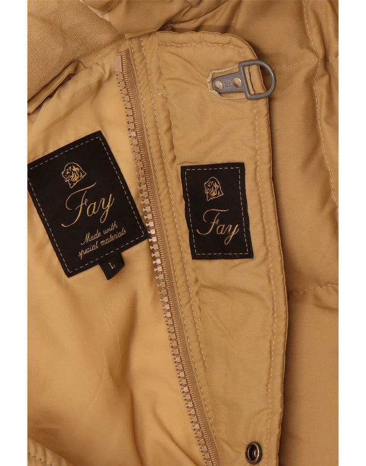FAY Mens Padded Jacket UK 40 Large Beige