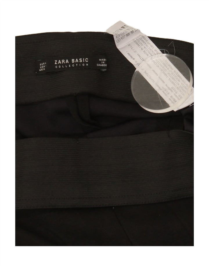 ZARA Womens Slim Fit Casual Trousers W28 L26 Black Polyester