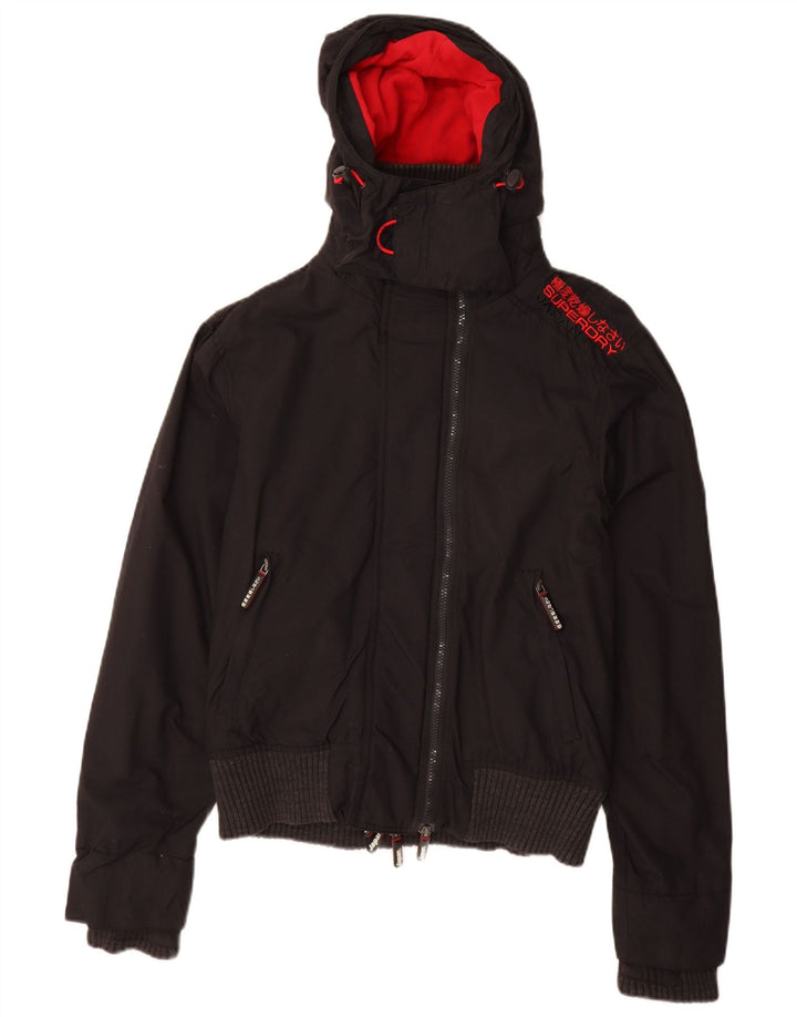 SUPERDRY Veste coupe-vent à capuche The Windbomber pour femme UK 10 Small Noir