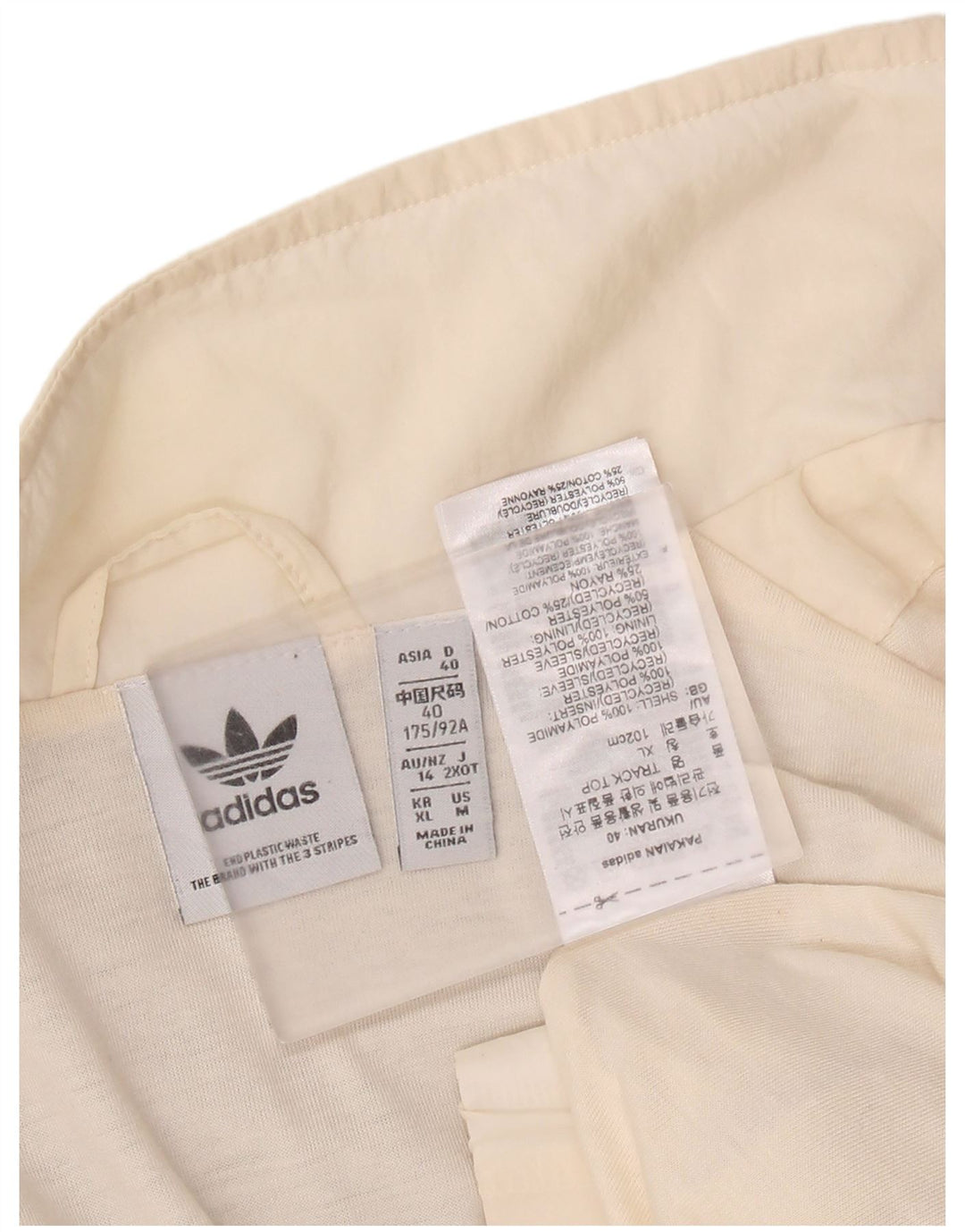 Adidas Veste de survêtement graphique pour femme UK 14 Large Off White Polyamide