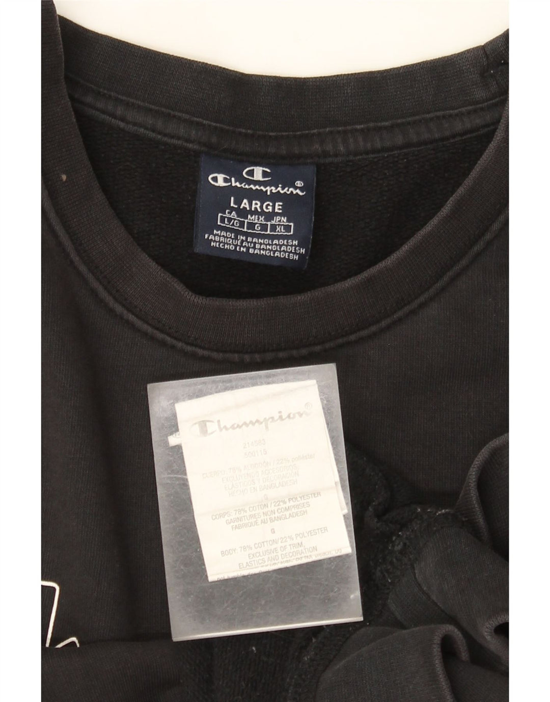 Champion Sweat-shirt graphique pour homme en coton noir Taille L