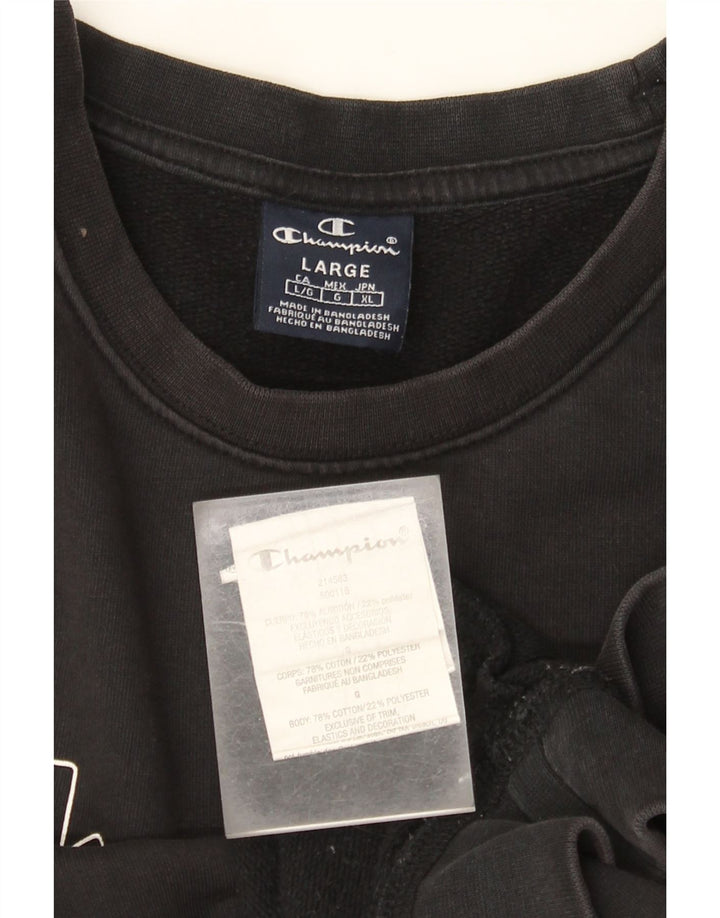 Champion Sweat-shirt graphique pour homme en coton noir Taille L