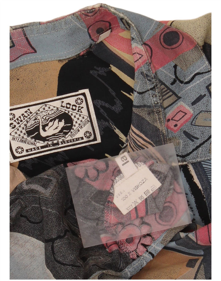 Chemise Vintage surdimensionnée à motif abstrait pour hommes, grande chemise rétro multicolore