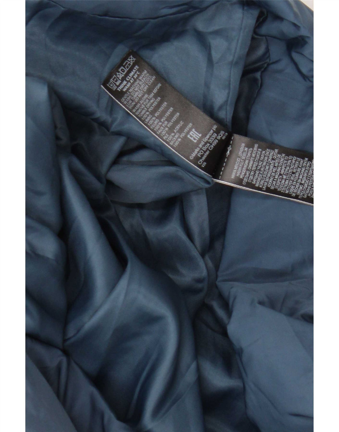 Marks & Spencer Manteau rembourré à capuche pour femme UK 20 2XL Bleu marine Polyester