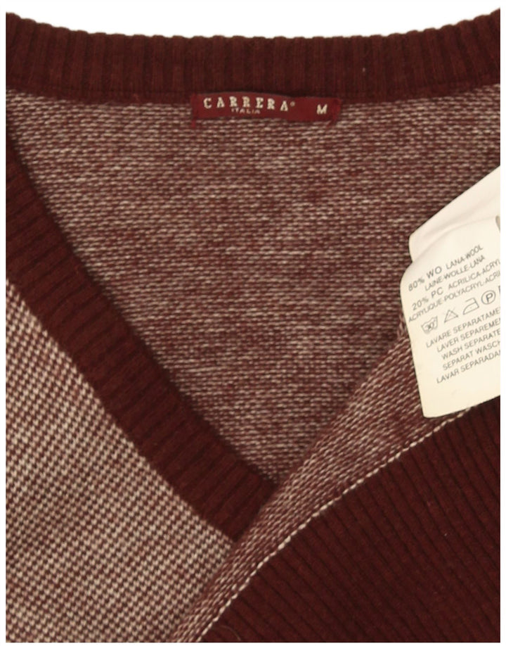 Carrera Pull col V en Laine Mouchetée Marron Moyen Homme