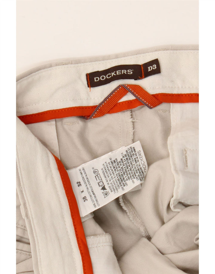 DOCKERS Pantalon Chino Pegged Homme W38 L32 Coton Blanc Cassé