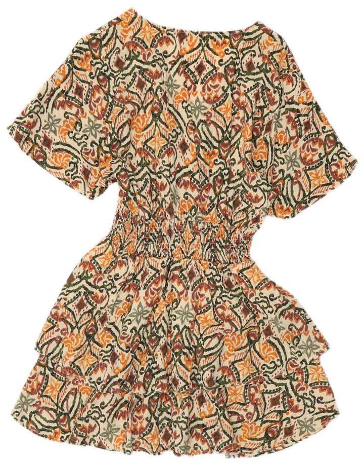 Zara Femme Robe à Volants UK 8 Petit Floral Multicolore
